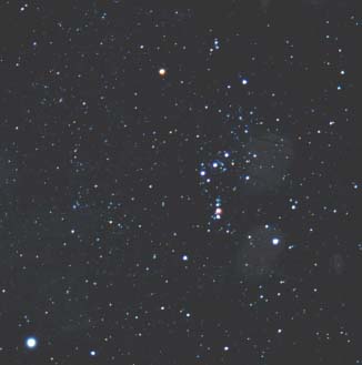 Orion and Sirius: 15-minute piggyback exposure on Kodak PJM 640 color print film